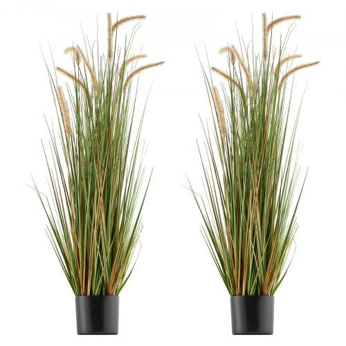 VEVOR Artificial Grass Plant, 2 Pack 1194mm Horsetail Reed Grass In Pot