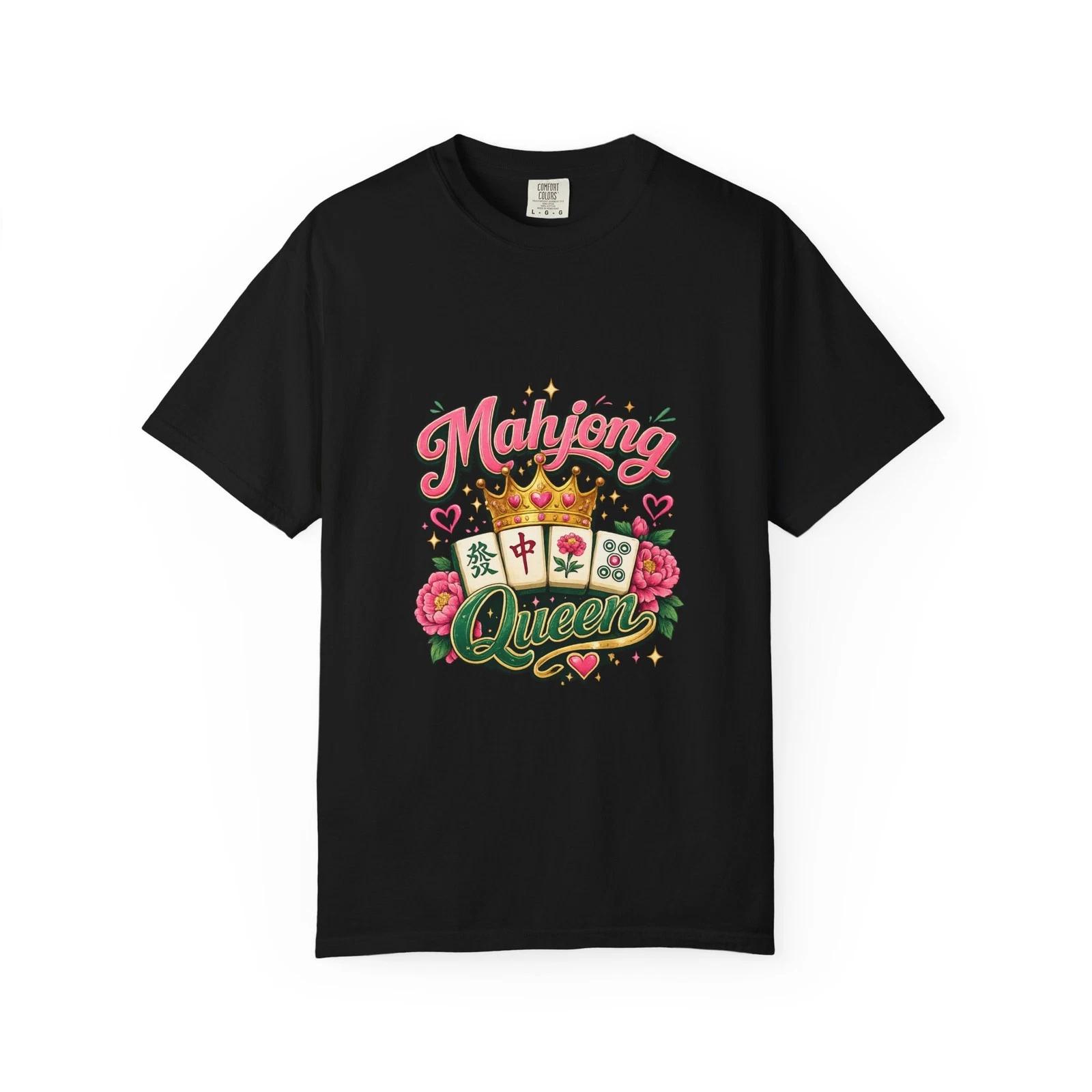Mahjong Queen T-shirt | Mahjong Tiles Floral Design M