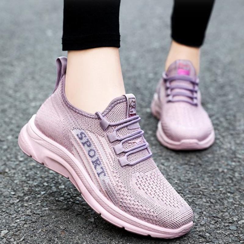 Sneakers  New Fashion Wedge Platform Plus Size Casual Sports Shoes Women Lace-Up Mesh Breathable Women'S Vulcanized Shoes