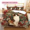 Cartoon Calico Cat Pattern Bedding Home Decoration Birthday Gift (1 * duvet cover + 2 * pillowcase, without core)