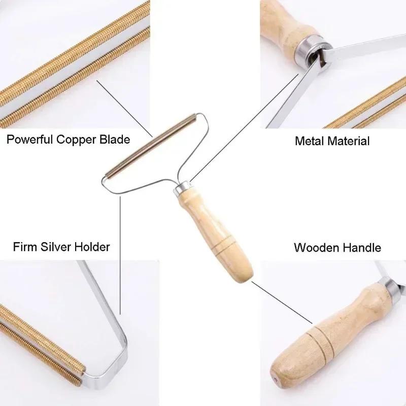 Manual Lint Roller Hair Remover Brush with Wooden Handle Sofa Clothes Cleaning Lint Brush Pet Hair Remover Shaver Brush Tool