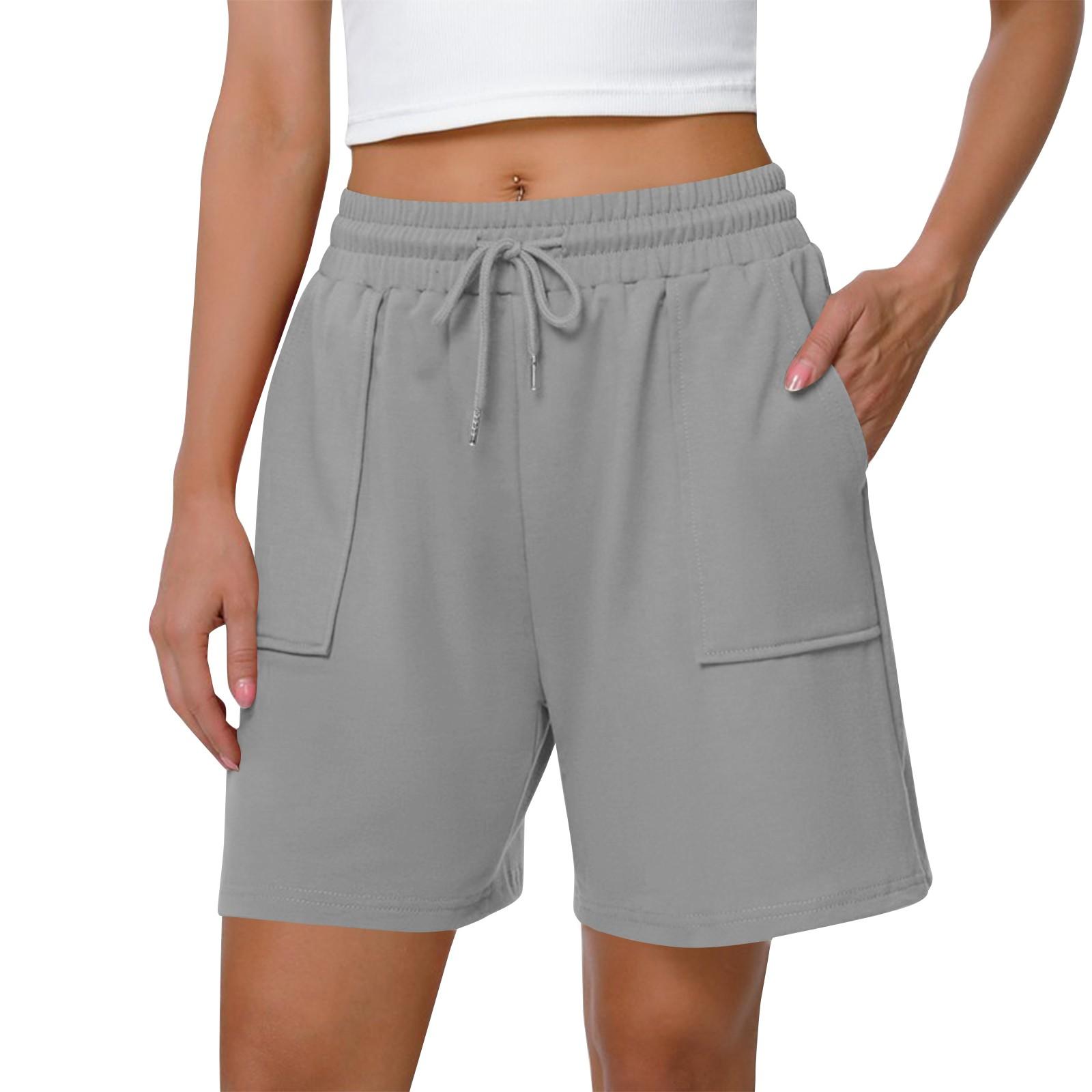 

Женские шорты с эластичной талией, повседневные многослойные шорты M