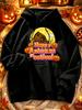 Men'S Hoodie, Happy Autumn Festival, Haunted House And Pumpkin Graphic, Pullover Sweatshirt, Casual Streetwear, Fall Halloween Season, Soft Fleece Lin