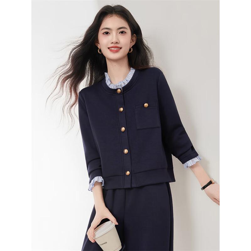 Xinfeiyu Spliced Ruffle Short Jacket XL