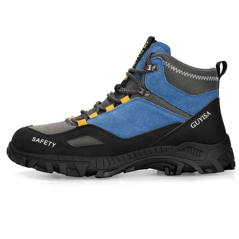 High Top Man Safety Work Boots Indestructible Men Safety Boots Steel Toe Anti-smash Non-slip Sneaker for Male Comfort Work Shoes