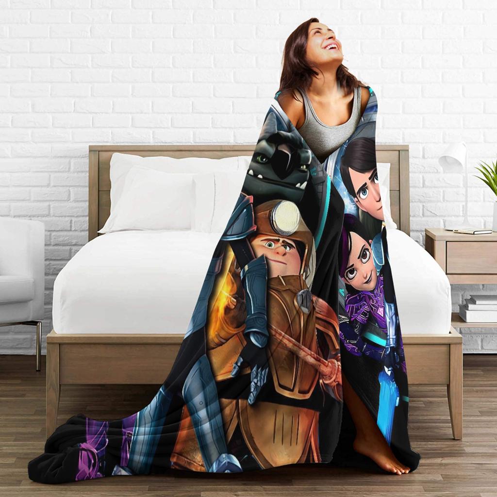 Coperta Trollhunters Tales Of Arcadia Calda Morbida Novità Peluche Coperta Plaid per Divano Sedia Divano Letto Copriletto da Viaggio Copriletto