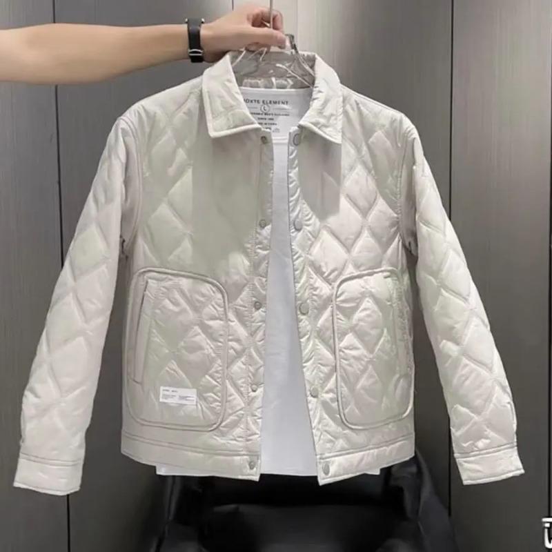 Autumn Men's Diamond-shaped Cotton Jacket Winter Fashion Cotton Jacket Coat 2025