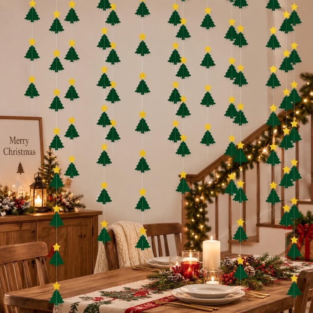 2M Christmas Hanging Streamer Green Hanging Backdrop Decor New Year Party Decoration