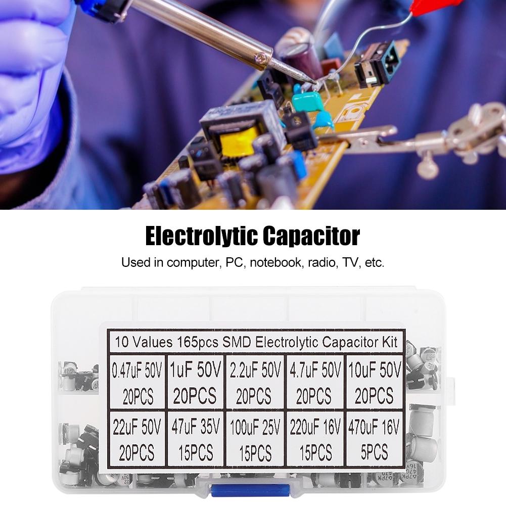 200pcs SMD Aluminum Electrolytic Capacitors Assortment Box Kit 10 Value 1UF to 470UF 200pcs SMD Aluminum Electrolytic Capacitors Assortment Box Kit 10 Value 1UF to 470UF