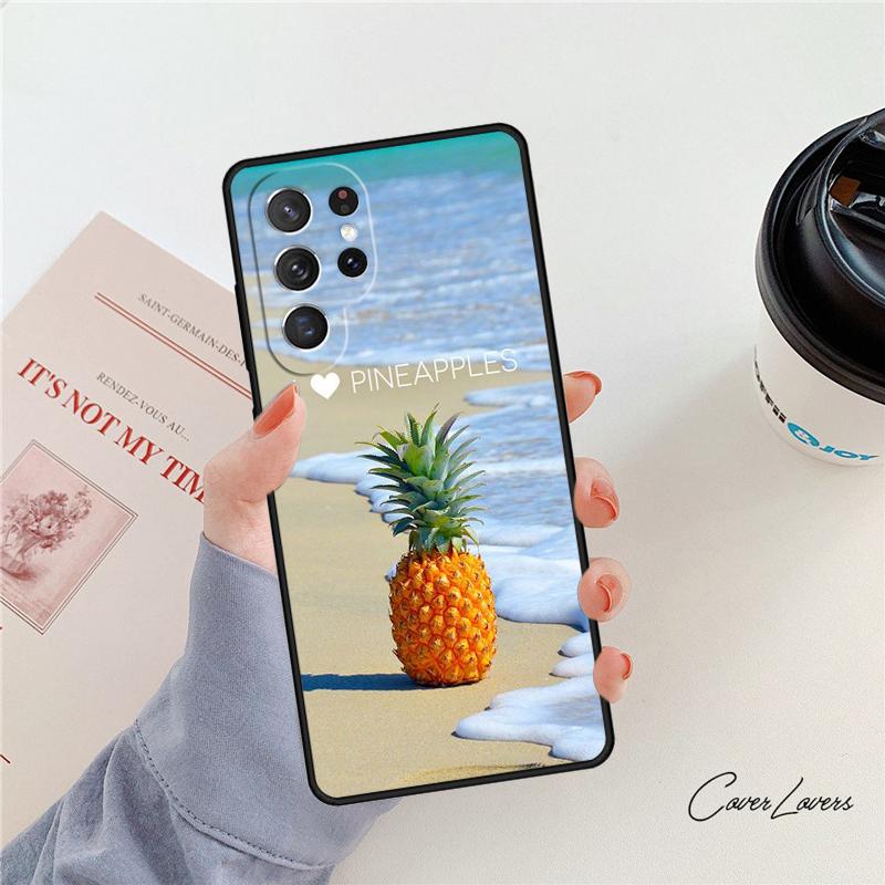 Summer Fruit Pineapple Phone Case For Samsung Galaxy S24 S25 S23 S22 Ultra Note 10 20 Plus S20 S21 FE Cover