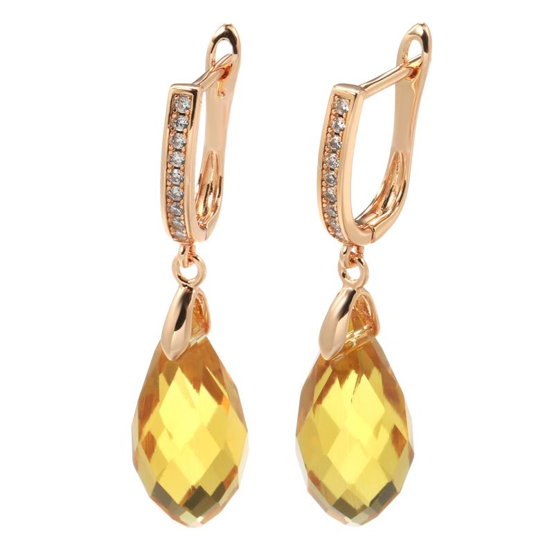 Buy Unusual Special Cut Artificial Yellow Zircon Earrings for Women