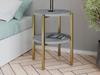 Modern Round Bedside Table With Shelf 35X35X46 Cm Metal Gold