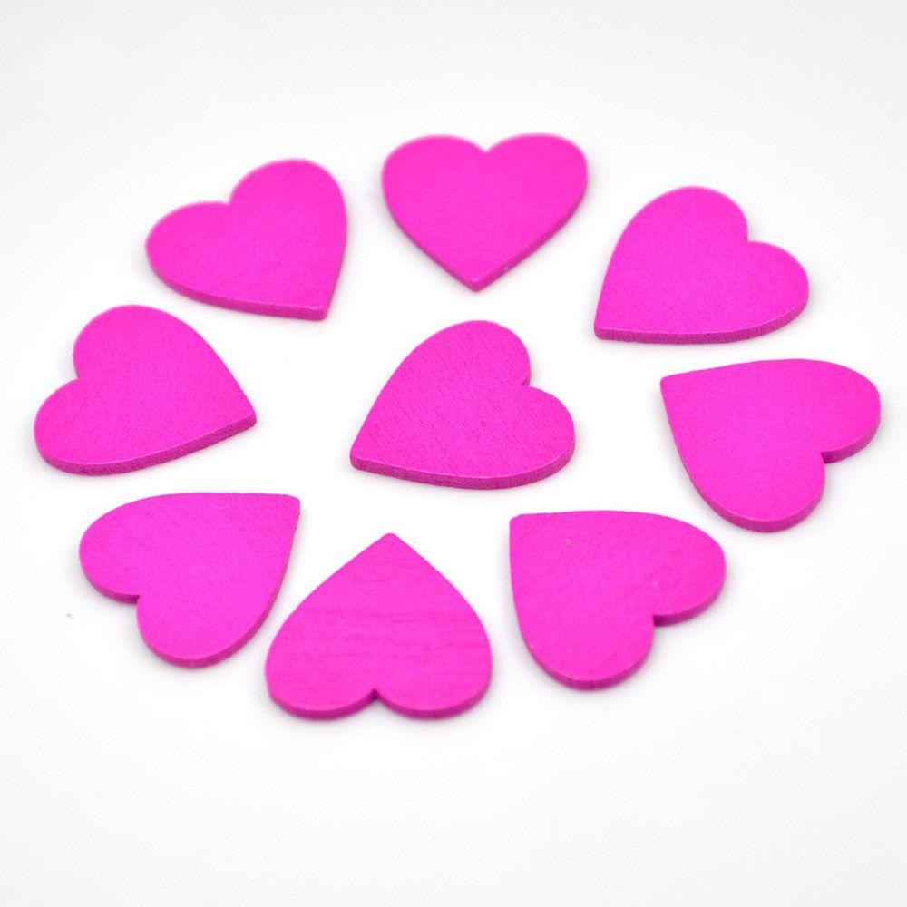 Wedding Ornaments Wall Sticker Party Decor Confetti Slices Wooden Chips Wood Crafts Hearts Shaped