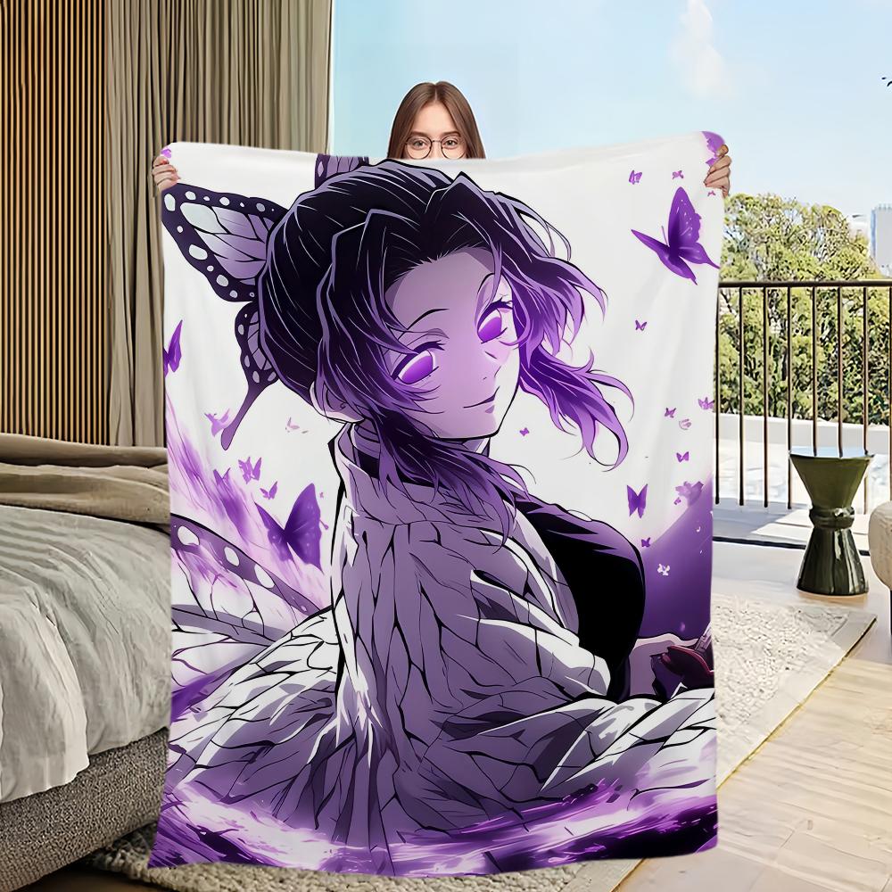 Blanket Soft Comfortable Nap Plush Suitable Iiving Room Office Bedroom Birthday D-Demon Slayer Kimetsu No Yaiba-S Home Kid Gift