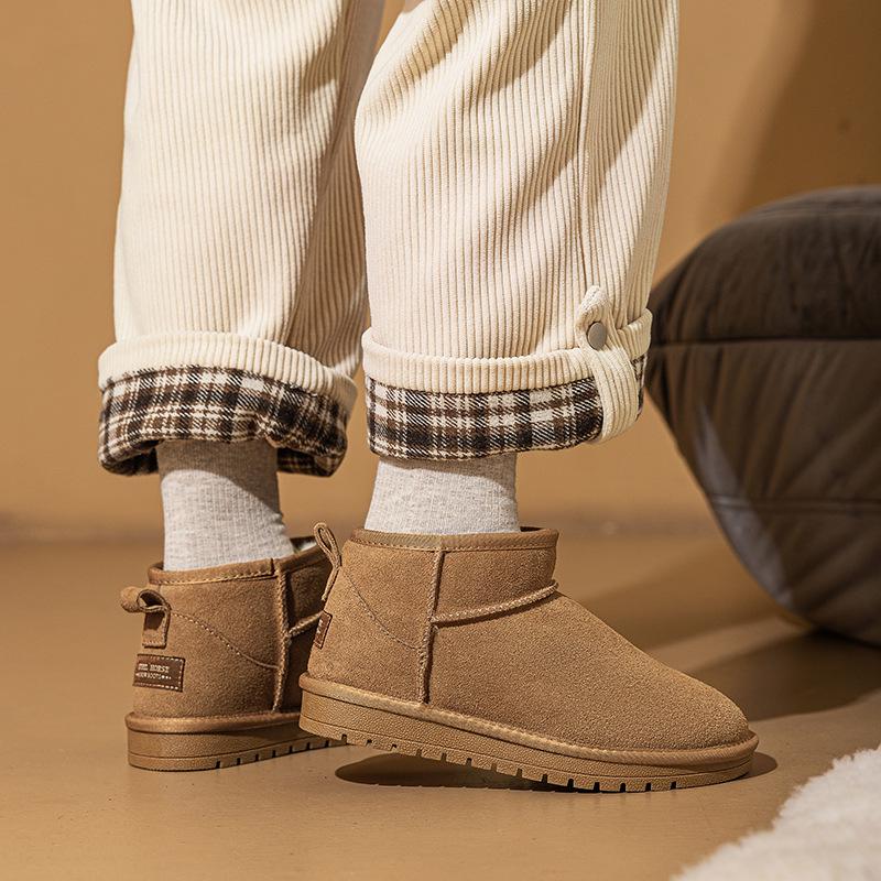 Women's 2025 Winter Rain and Snow Boots - Leather, Fur-Integrated, Warm, Non-Slip, Genuine Leather Short Boots