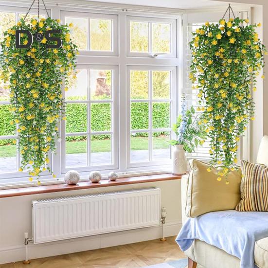 Kaufe 1/2 Stck Hngende knstliche Blumenrebe, UV-bestndig, hngende  Kunstblumenpflanzen, Kunststoff-Efeu, fr Zuhause, Hochzeit, Innen- und  Auenbereich, Garten, Hofdekoration, Foto zum Preis ab 3.91 | Joom