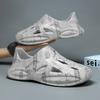 Summer Men Slippers Men Hollow Out Non-Slip Beach Shoes Sneaker Male Casual Slip On Flats Sandal Water Shoes Print