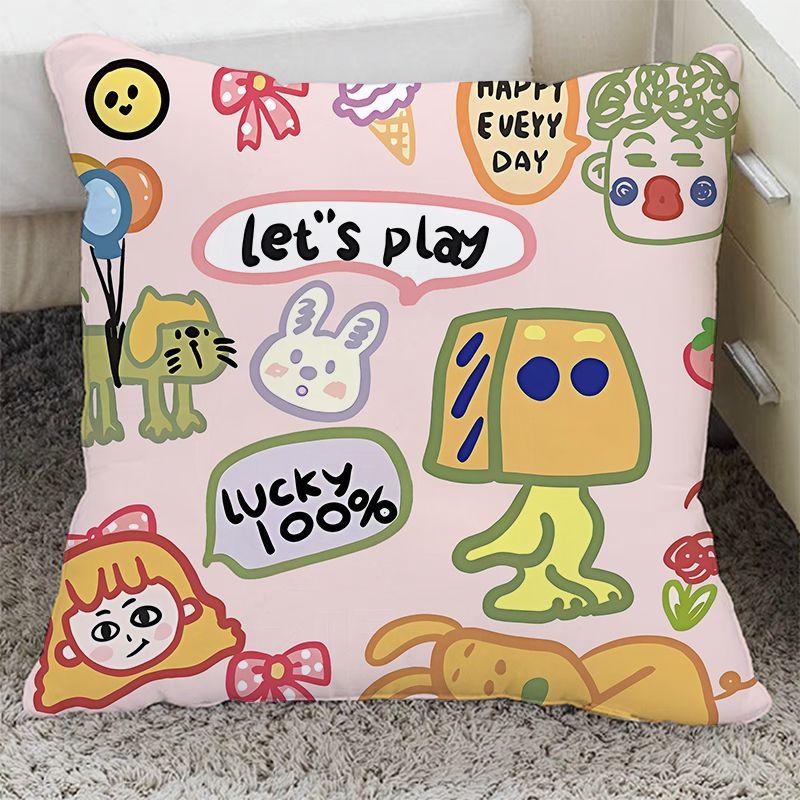 Cartoon Graffiti Style Pillow Cushion Bedroom Bedside Cushion Living Room Sofa Cushion Cushion Office