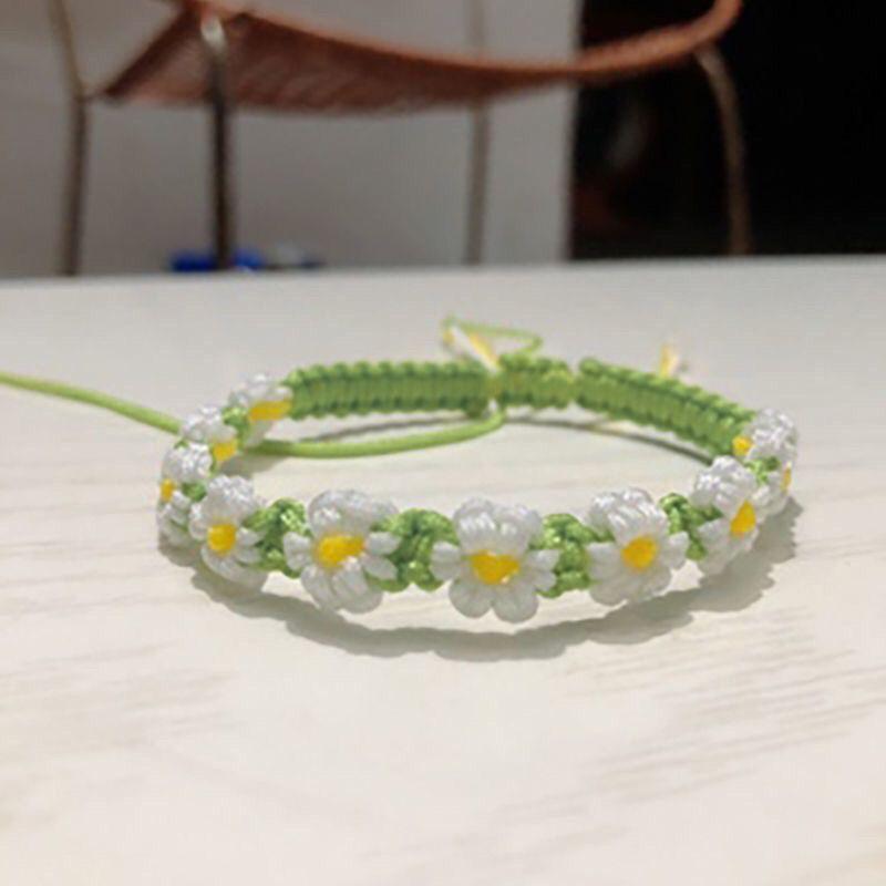 

Плетеный вручную ремешок для переноски Маленькая ромашка , горячий в интернете, ручная работа, подарок для пары, маленький ручной ремешок для переноски, готовое изделие 15cm Light green