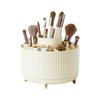 360° Rotating Makeup Brush Organizer Large Capacity 5 Compartments Desktop Storage Box Multi-Functional Easy Access