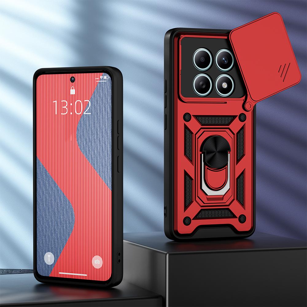 KEYSION Shockproof Case for Redmi Note 15 Pro 4G 15 Pro+ 5G Slide Camera Lens Protection Ring Stand Phone Cover for Redmi Note15