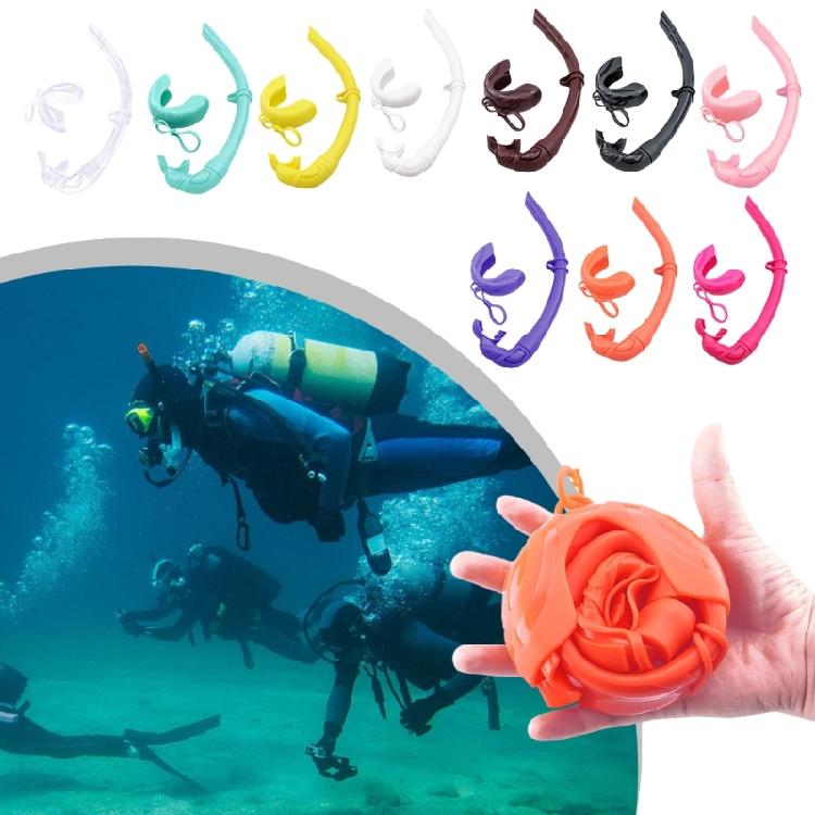 Diving Snorkel Flexible Rolls Up Silicone Snorkel with Compacts Storage Case for Spearfishing, Freediving, Snorkeling