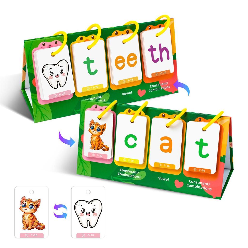 3D English Flashcards for Parent-Child Interaction - Educational Desktop Cards with Pictures and Text for Color Learning.