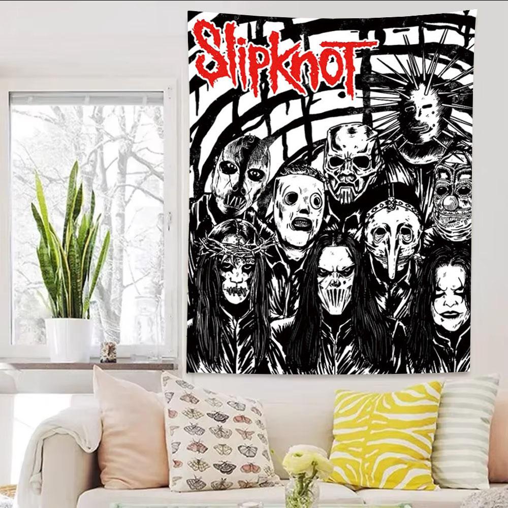 SSlipknot Original Printed Tapestry Heavy Metal Rock Fan Bar Bedroom Wall Aesthetic Background Cloth Decoration