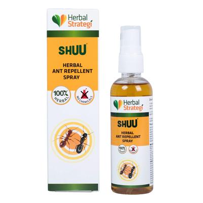 STRATEGI Repelente de Formigas Herbal em Spray - 100ml, Marrom, Pacote com 1