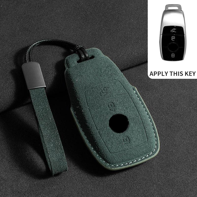 For Mercedes E Class W213 W205 E200 E260 E300 E320 AMG CLA 2018 2019 2020 Car Key Case Cover Auto Key Protected Shells Suede Fob