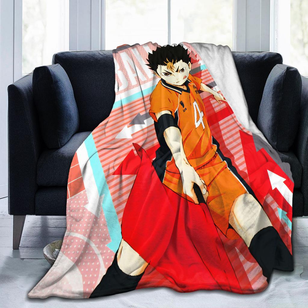 Haikyuu Japanese Anime Blanket Velvet Autumn/Winter Portable Super Warm Throw Blankets for Bedding Car Plush Thin Quilt