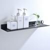 Black Bathroom Rectangular Storage Shelf Mirror Front Shelf Space Aluminum Matte Bathroom Organizer Rack60cm 2 pcs