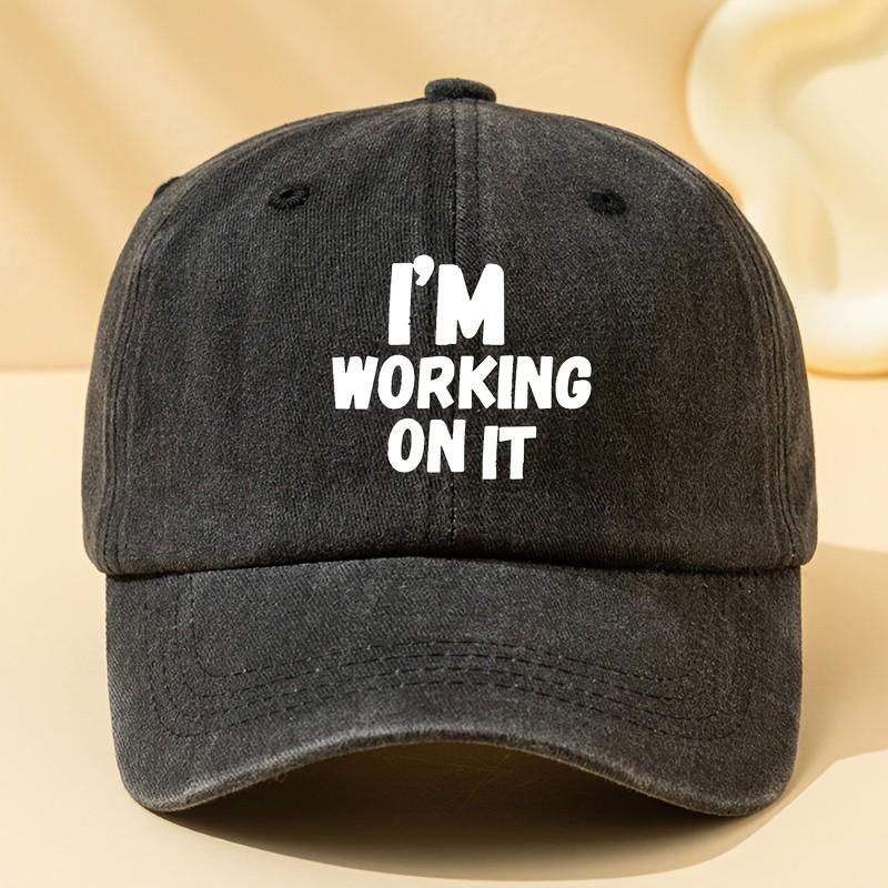 Im Working On It Baseball Cap Washed Cotton Adjustable Casual Outdoor Hat Unisex