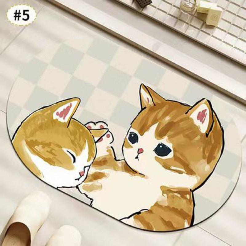 Simple Bathroom Floor Mat Water-Absorbing Quick-Drying Diatom Mud Floor Mat Household Bathroom Door Wear-Resistant, Dirt-Resistant And Non-Slip Floor