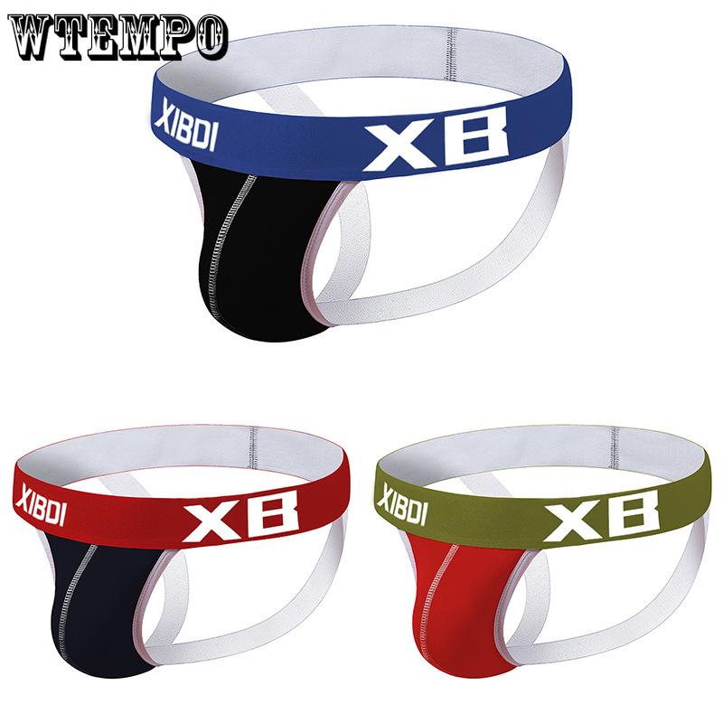 Men's Pure Cotton Underwear Breathable Fun Thong Youth Men's Sexy Letter Personality Thong