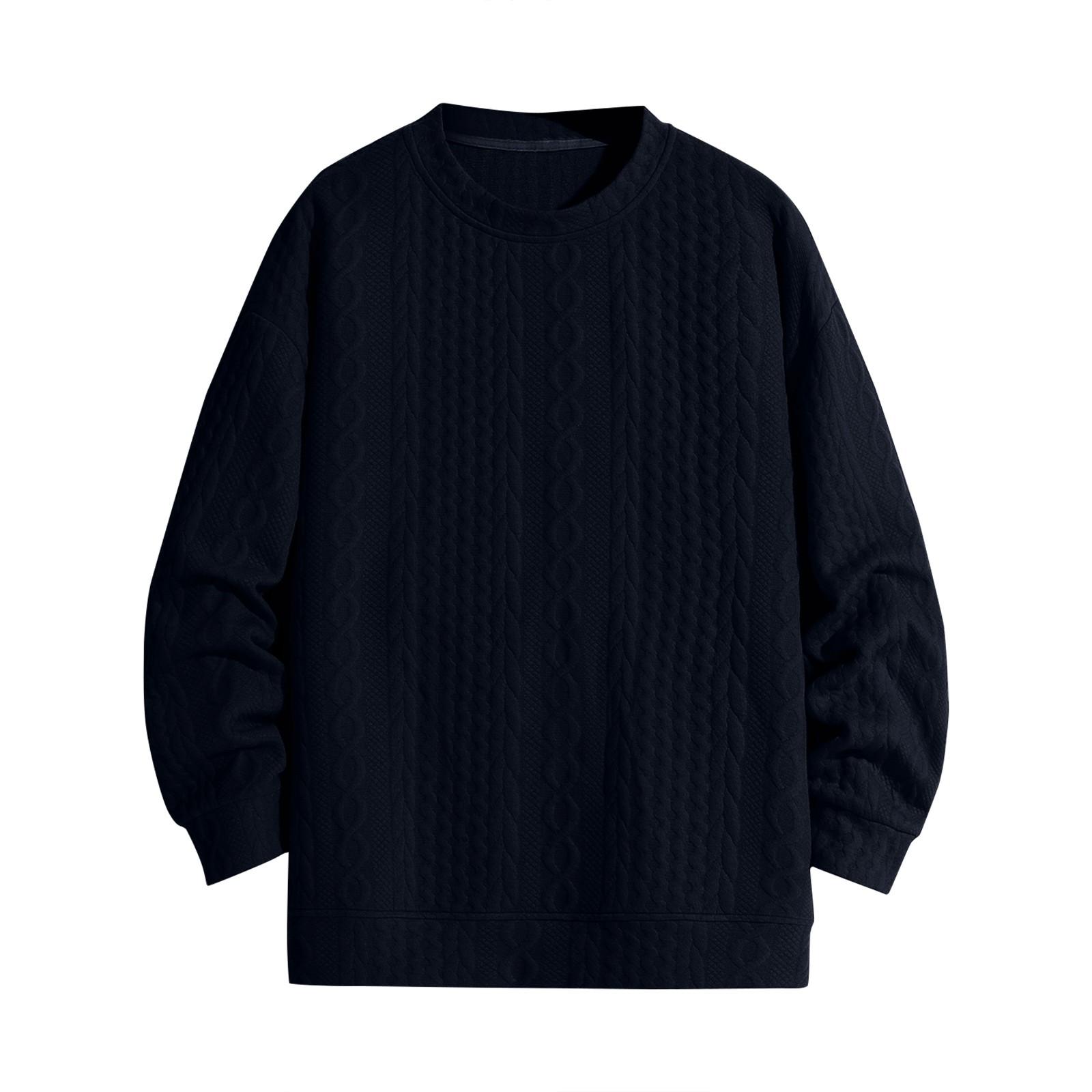 Мужской свитер осень-зима однотонный мужской модный вязаный свитер повседневный свитер — фото 8