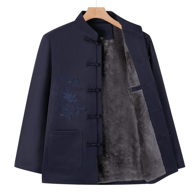 Grandpa Tang Suit Middle-aged Winter Coat Men's Large-size Mao Suit 100th Birthday Wedding Dress Autumn and Winter