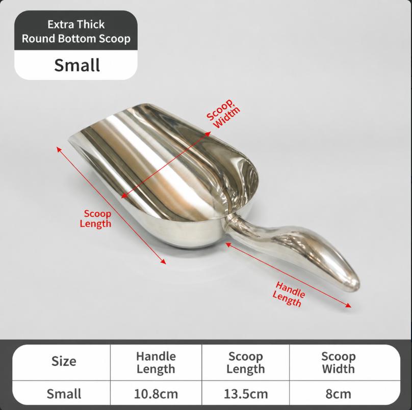 New Food Restaurant Grade Stainless Steel Bar Ice Flour Utility Scoop Multi-function Premium Ice Scoop Aluminum Alloy