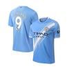 Manchester City Haaland No. 9 Youth Soccer Jersey 25/26 Season Breathable Polyester Sports T-Shirt Blue