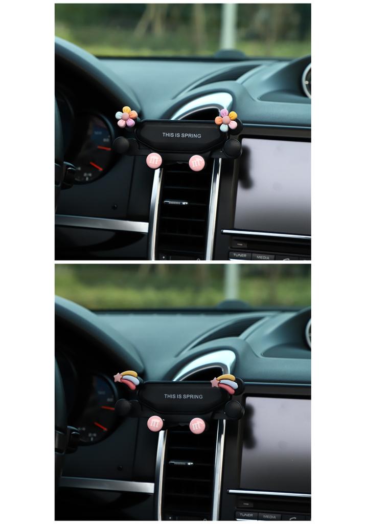 Cartoon Cute Gravity Telescopic Car Air Outlet Mobile Phone Holder