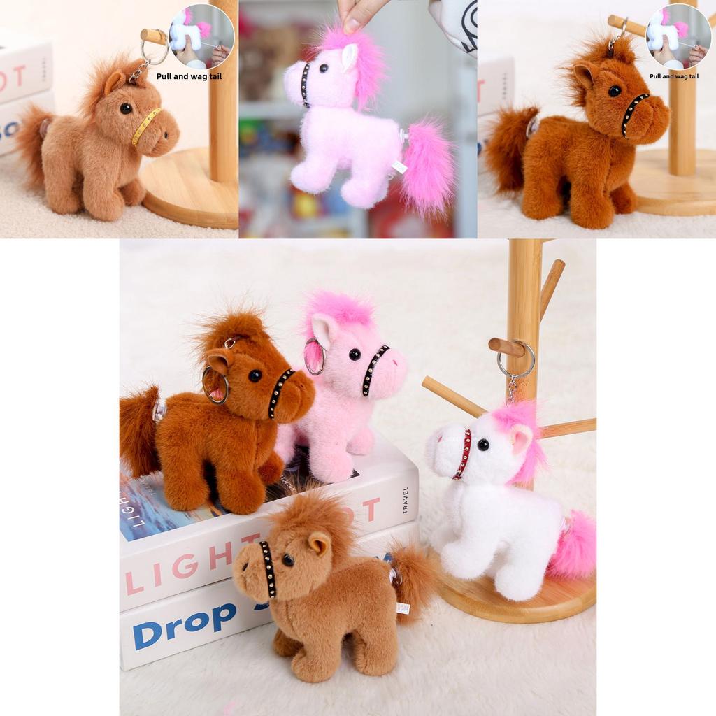 Pony Soft Toy Pendant With Short Plush For Bag Decor And Birthday Gifts