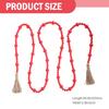 1Pcs Delicate Wooden Beads Tassel Pendant for Christmas Home Decor Wall Backdrop Tree Hanging Festival Layout Xmas Beads String