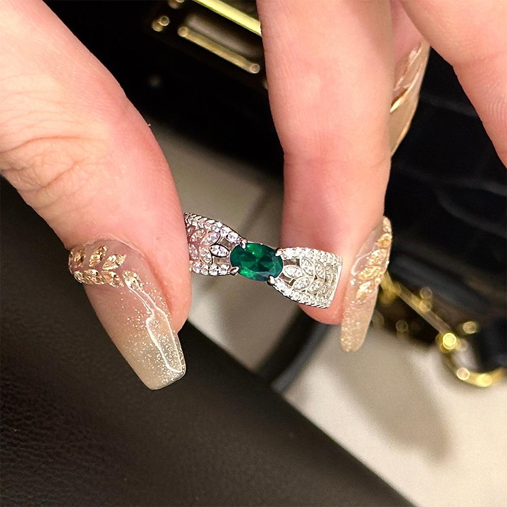 Vintage Palace Style Wheat Ear Inlaid Ring with Luxurious and High-end Feel, Adjustable Opening Rings