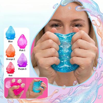 Drop Sensory Toy Water Drop Shape Stress Relief Gel Filled Squeeze Toy for Hand Exercise and Relaxation