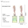 Boucles d'oreilles pendantes rectangulaires en cristal, couleur or rose, pour femmes, bijoux de mariage en zircone cubique