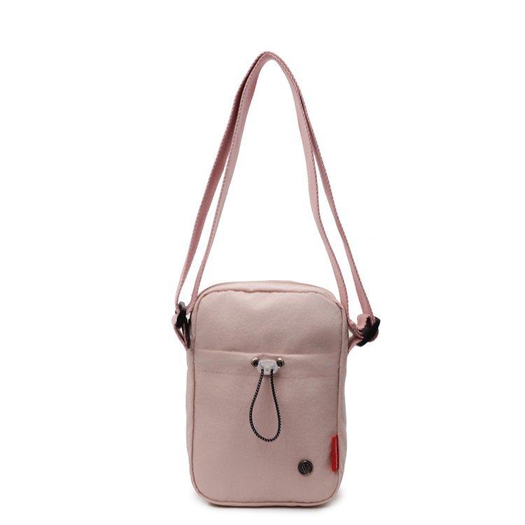 

Solid color women s shoulder bag simple casual oblique span mobile phone bag women s texture lightweight nylon cloth small bag рожевий