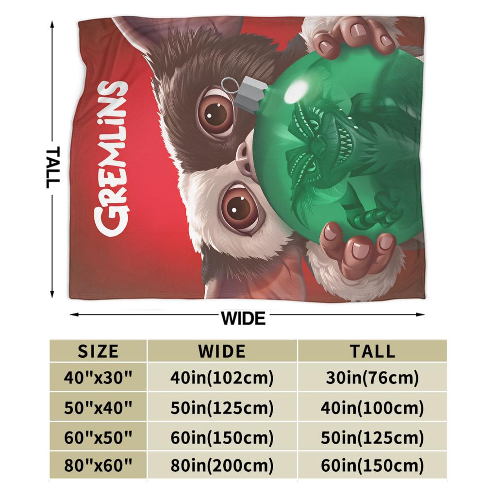 Weihnachts-Horrorfilm-Decken Qualität Weich Warm G-Gremlins Gizmo Überwurfdecke Winterreise Outdoor Druck Tagesdecke
