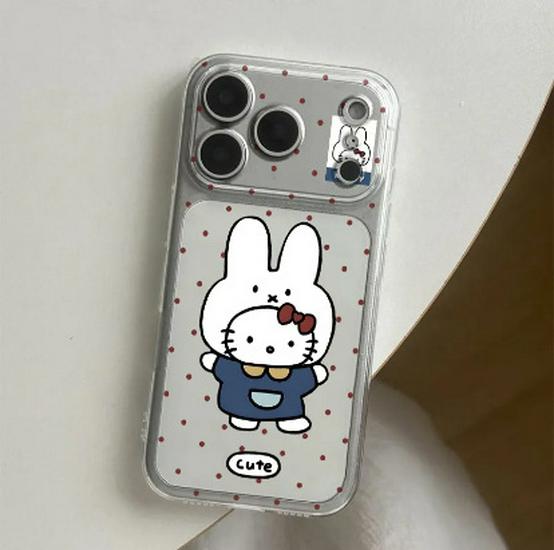 Miffy Rabbit Head Transparent Case for Apple 17ProMax, 14, 15, 16, 14Pro, XS - Cute Design with Precise Cutouts