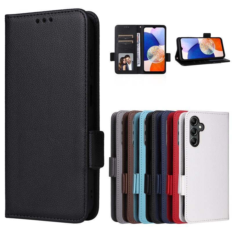 Samsung A15 Phone Case: Leather Cover with Card Holder, Stand, and Lanyard for 4G/5G Models