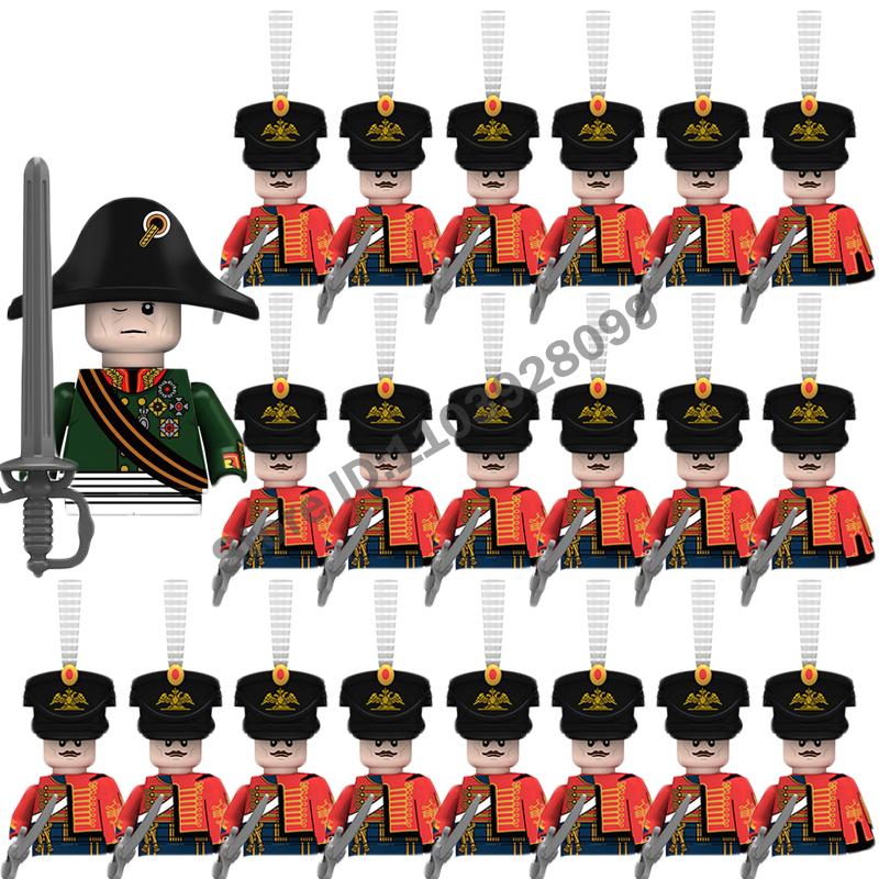 Medieval Military Building Blocks Napoleonic Wars Castle Knight Soldier Figures Weapons Guns British French Marshal Infantry Toy